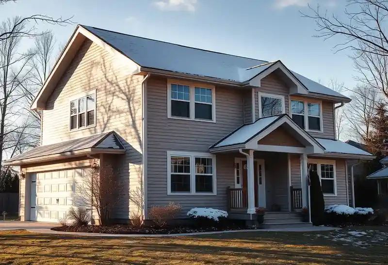 Illustration of house with new horizontal lap siding, as found in 1980-era homes