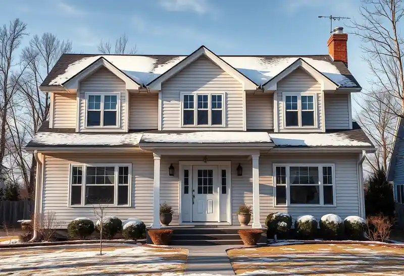 Illustration of house with new horizontal lap siding in a 1980-era home