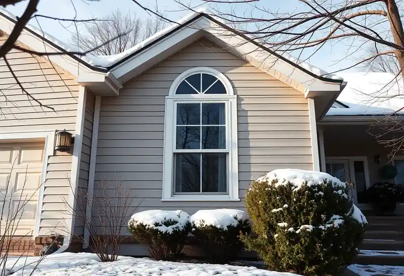 Illustration of house with new horizontal lap siding in a 1980-era home
