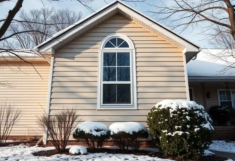 Illustration of house with new horizontal lap siding in a 1980-era home