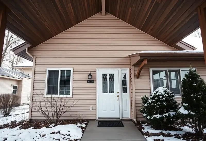 Illustration of house with new horizontal lap siding in a 1980-era home