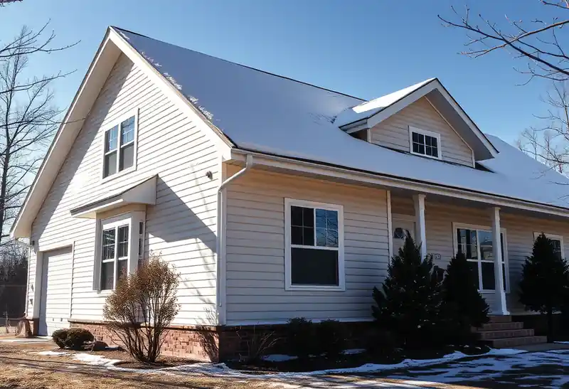 Illustration of house with new horizontal lap siding in a 1980-era home